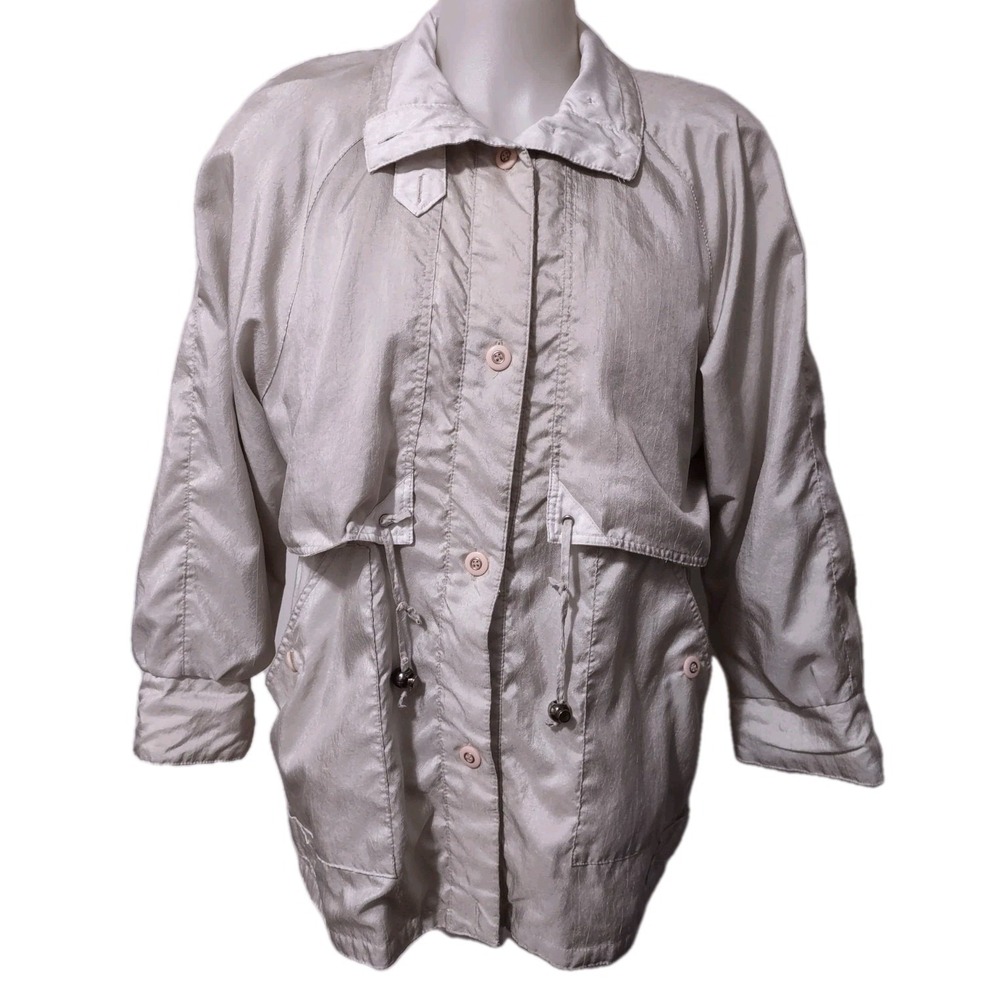 Current Seen Jacket Size M Women Vintage Y2K Gorpcore Streetwear Taupe Metallic